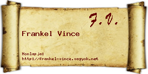 Frankel Vince névjegykártya